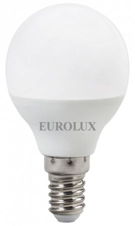 Лампа светодиодная LL-E-G45-7W-230-2,7K-E14 (шар, 7Вт, тепл , Е14) Eurolux, шт76/2/5